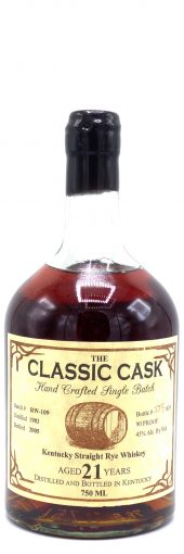 1983 The Classic Cask Rye Whiskey 21 Year Old, Batch #RW-109 750ml