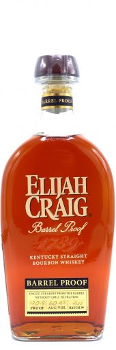 Elijah Craig Kentucky Straight Bourbon Whiskey 12 Year Old, Barrel Proof, Batch #A122, 120.8 Proof 750ml