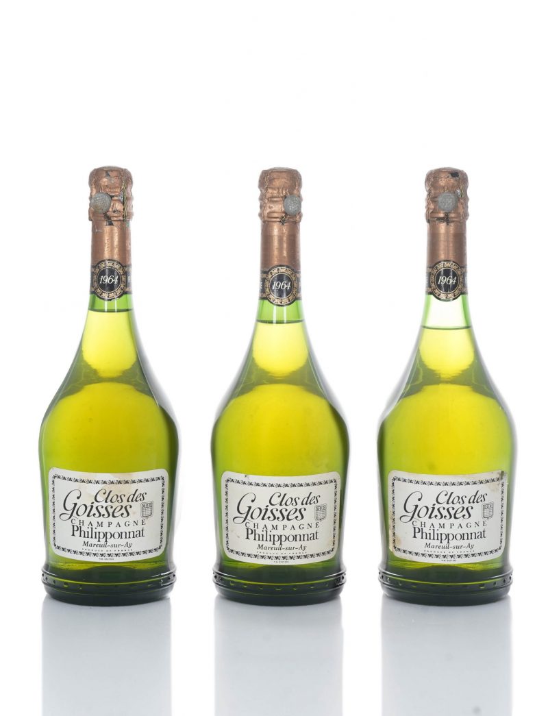 Lot 613: 3 bottles 1964 Philipponnat Clos des Goisses